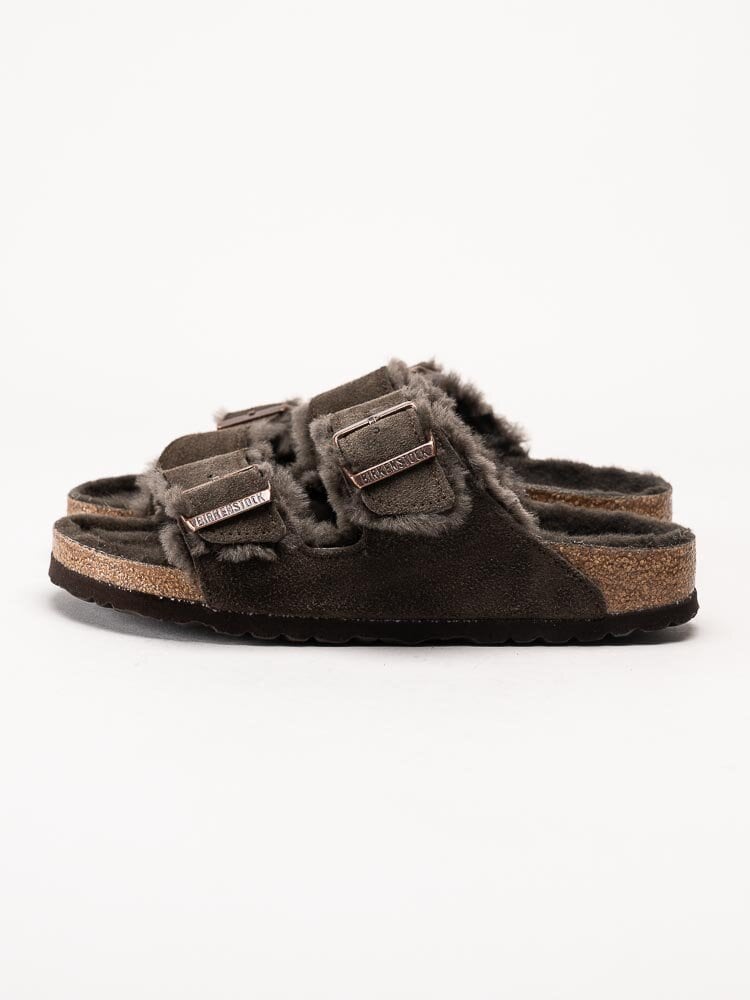 Birkenstock - Arizona Shearling suede - Fårskinnsfodrade slip in sandaler narrow fit