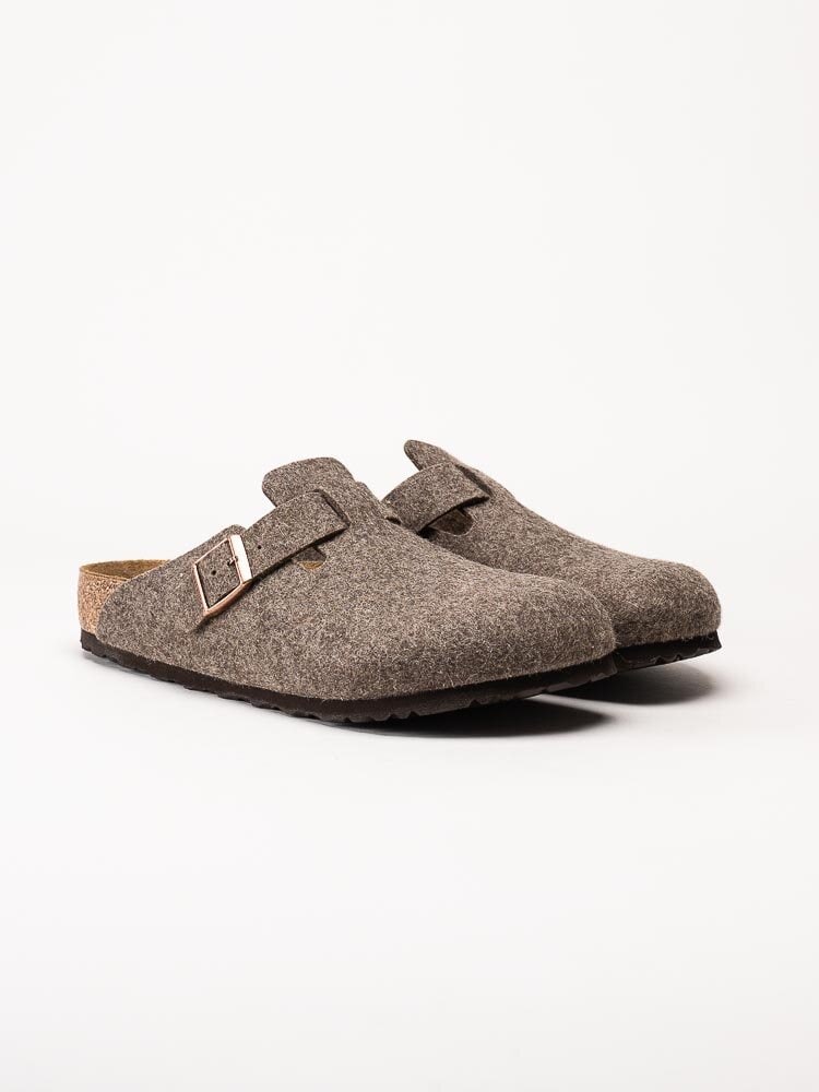 Birkenstock - Boston Wool Felt Regular - Bruna ulltofflor