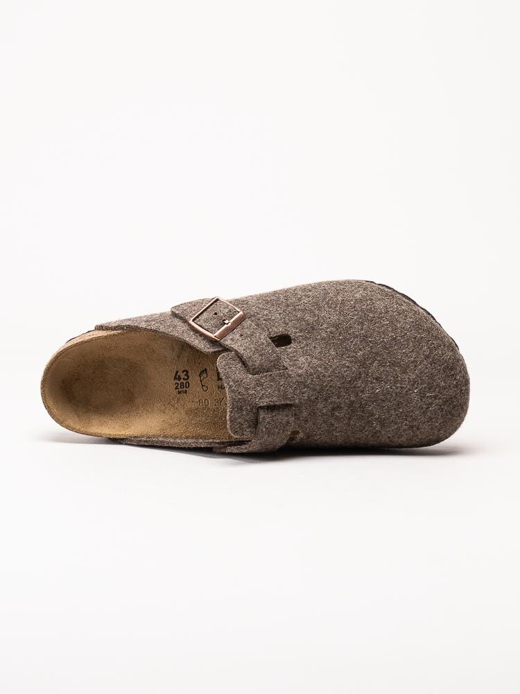 Birkenstock - Boston Wool Felt Regular - Bruna ulltofflor