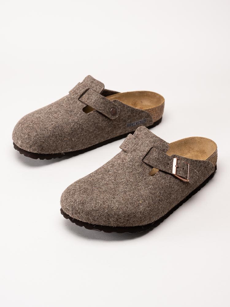 Birkenstock - Boston Wool Felt Regular - Bruna ulltofflor