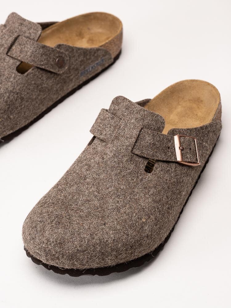 Birkenstock - Boston Wool Felt Regular - Bruna ulltofflor