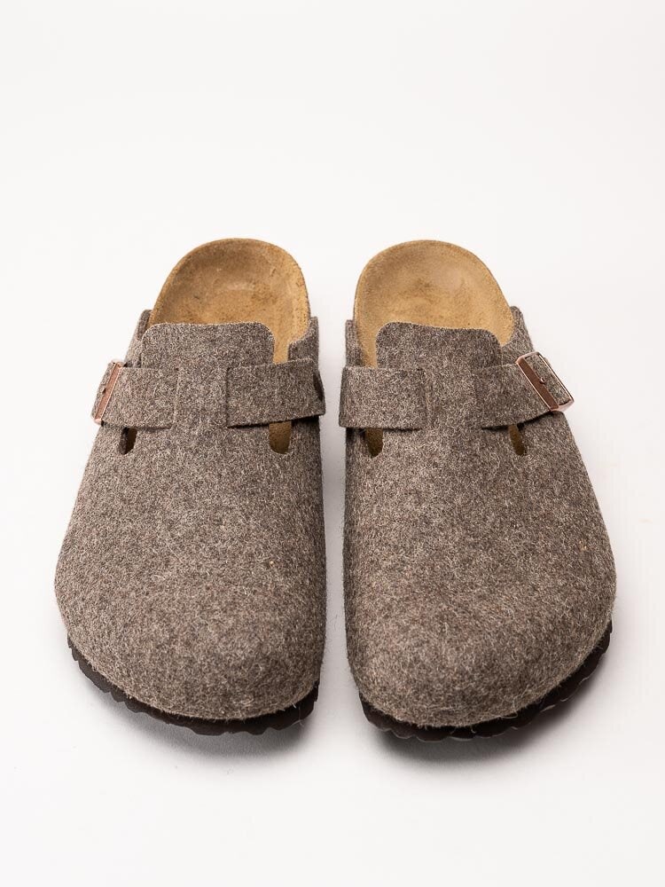 Birkenstock - Boston Wool Felt Regular - Bruna ulltofflor