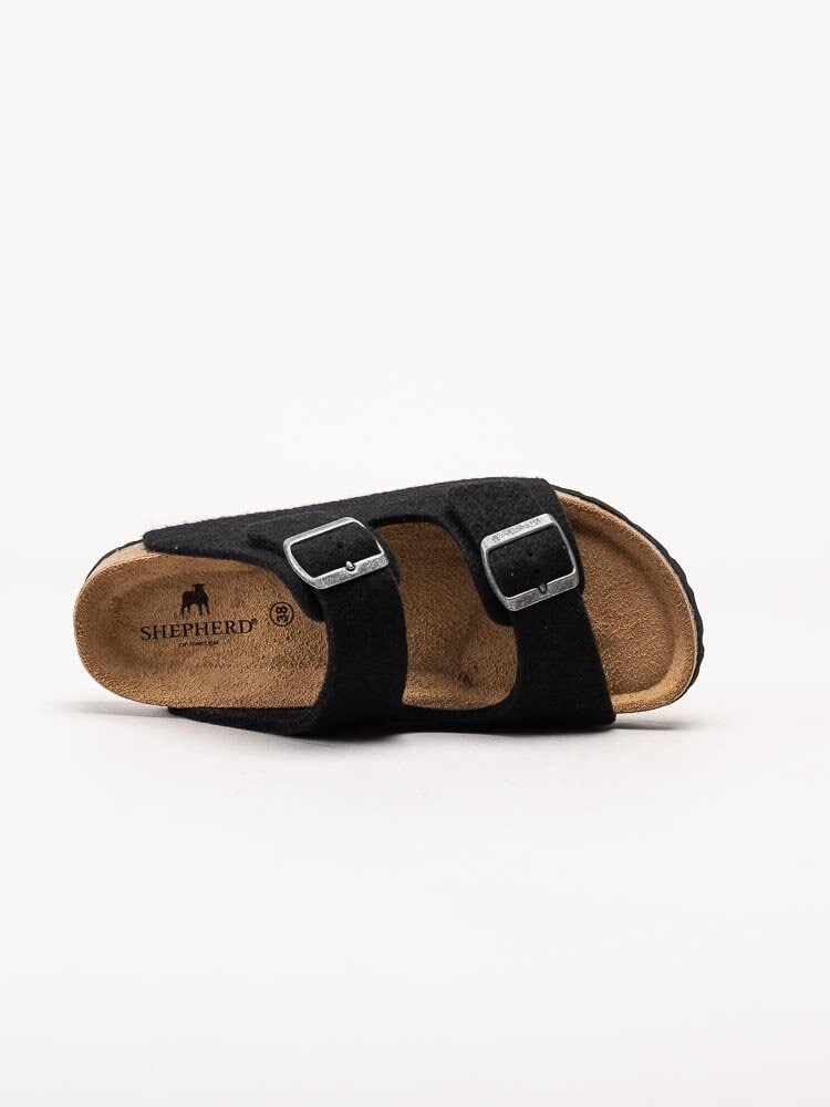 Shepherd - Cassandra - Svarta slip in tofflor i ull