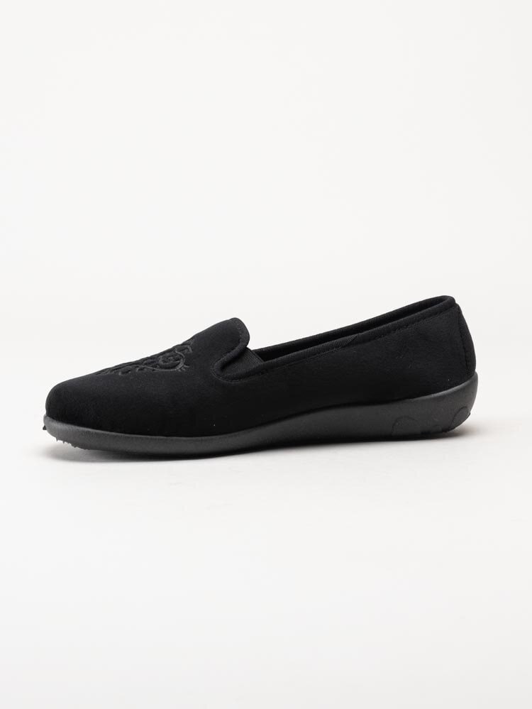 Rohde - Ballerup - Svarta slip on tofflor i textil