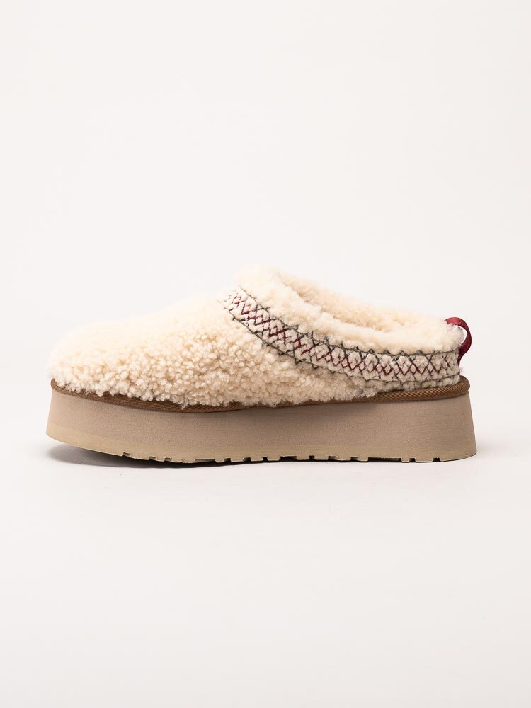 UGG - W Tazz UGG Braid - Off white fluffiga tofflor i ull