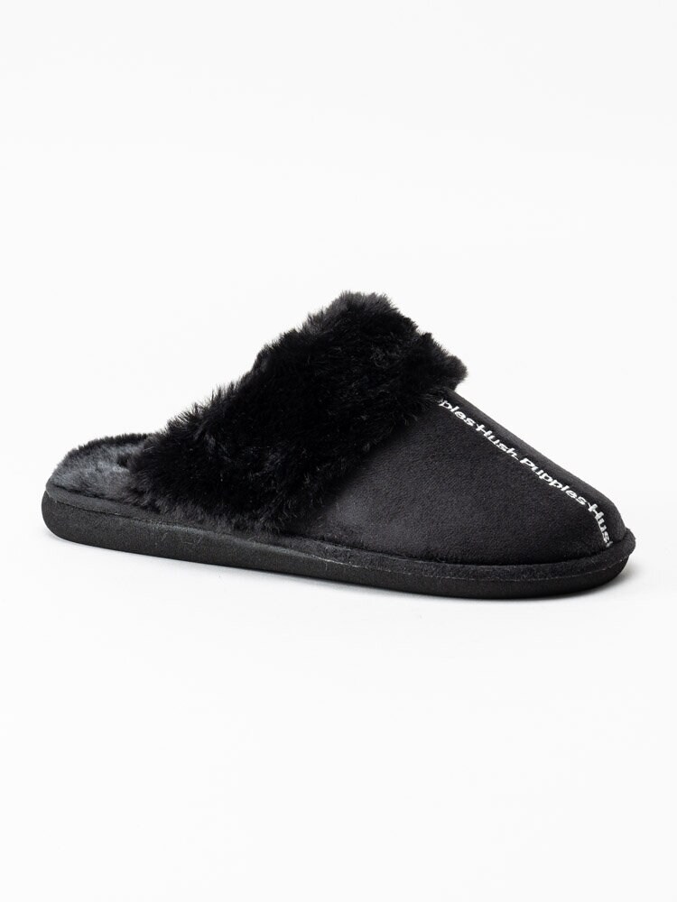 Hush Puppies - Slipper logo - Svarta slip in tofflor