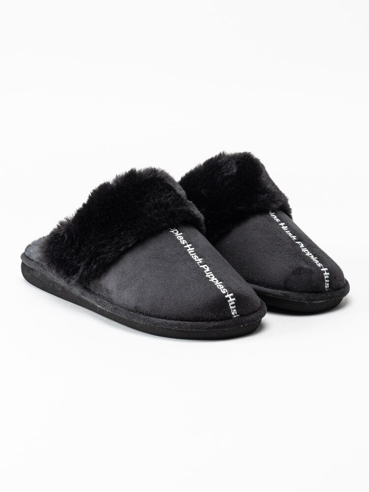 Hush Puppies - Slipper logo - Svarta slip in tofflor