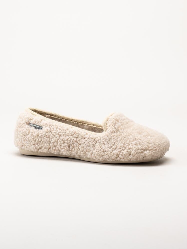 Shepherd - Engla - Beige slip on fårskinnstofflor