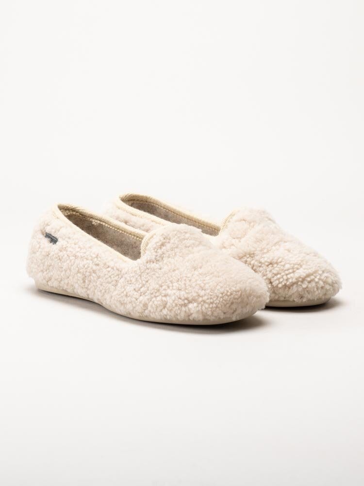 Shepherd - Engla - Beige slip on fårskinnstofflor