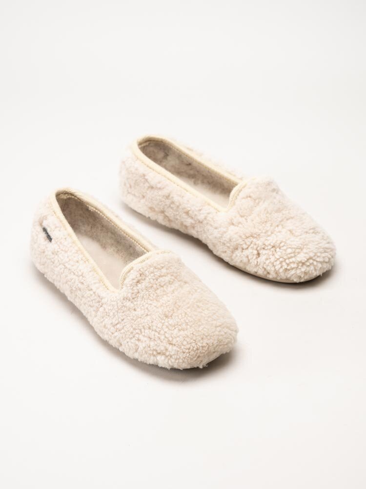 Shepherd - Engla - Beige slip on fårskinnstofflor