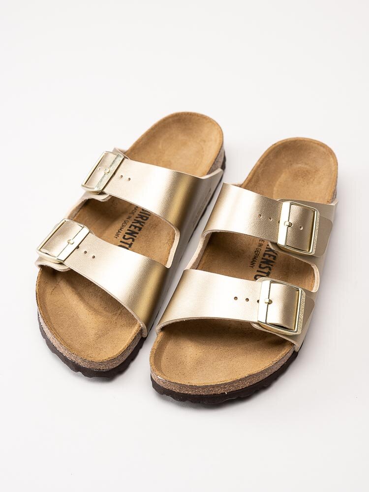 Birkenstock - Arizona - Guldmetallic slip in sandaler med smal läst