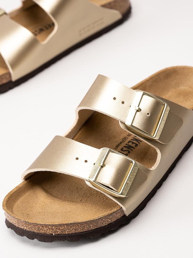 Birkenstock - Arizona - Guldmetallic slip in sandaler med smal läst