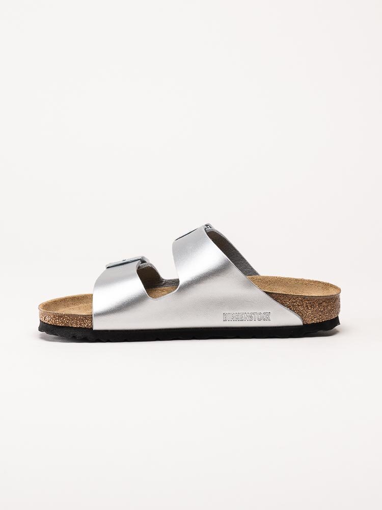 Birkenstock - Arizona - Silvermetallic slip in sandaler med smal läst