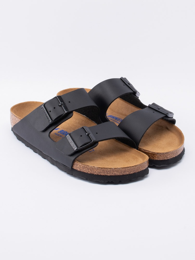 Birkenstock - Arizona SFB narrow - Svarta slip in sandaler med smal läst