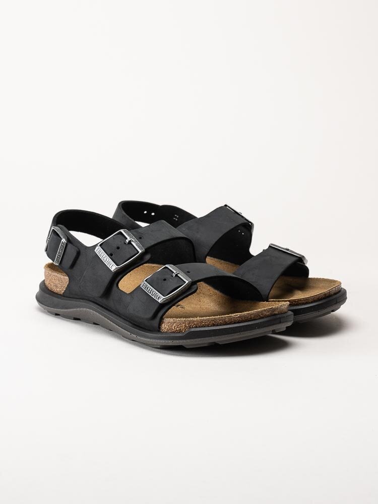 Birkenstock - Milano crosstown - Svarta sportiga sandaler i oljad nubuck