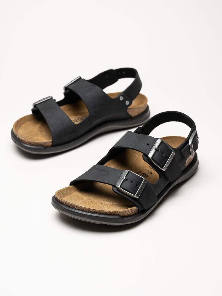 Birkenstock - Milano crosstown - Svarta sportiga sandaler i oljad nubuck