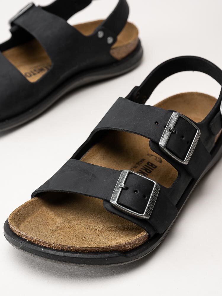 Birkenstock - Milano crosstown - Svarta sportiga sandaler i oljad nubuck