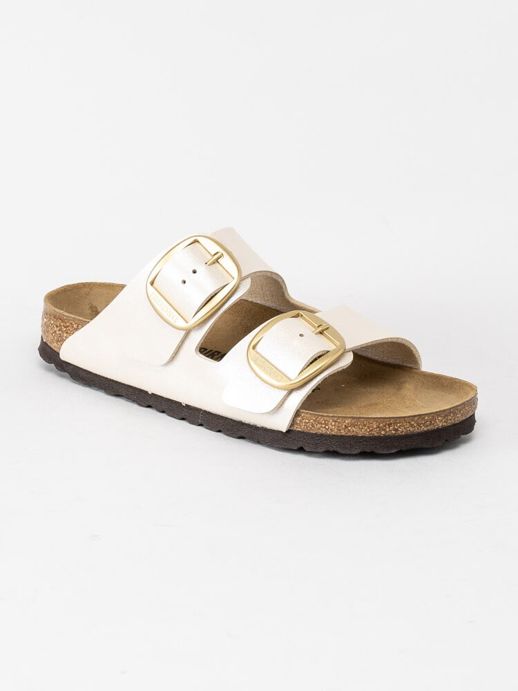 Birkenstock - Arizona Big Buckle - Beige skimrande slip in sandaler med stora spännen