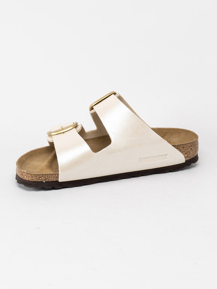 Birkenstock - Arizona Big Buckle - Beige skimrande slip in sandaler med stora spännen