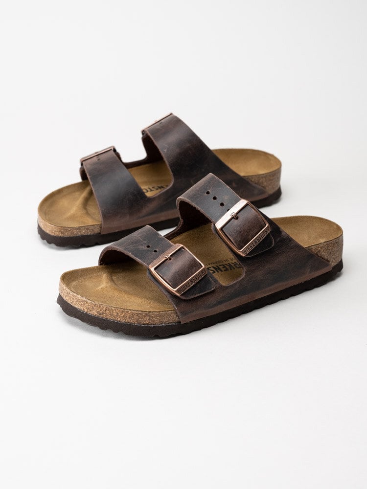 Birkenstock - Arizona oiled leather - Mörkbruna slip in sandaler