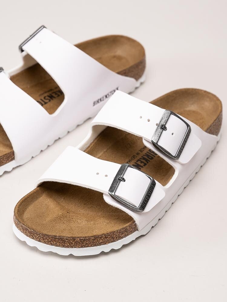 Birkenstock - Arizona - Vita slip in sandaler med smal läst