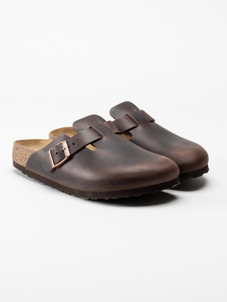 Birkenstock - Boston Boston narrow - Mörkbruna slip-in sandaler