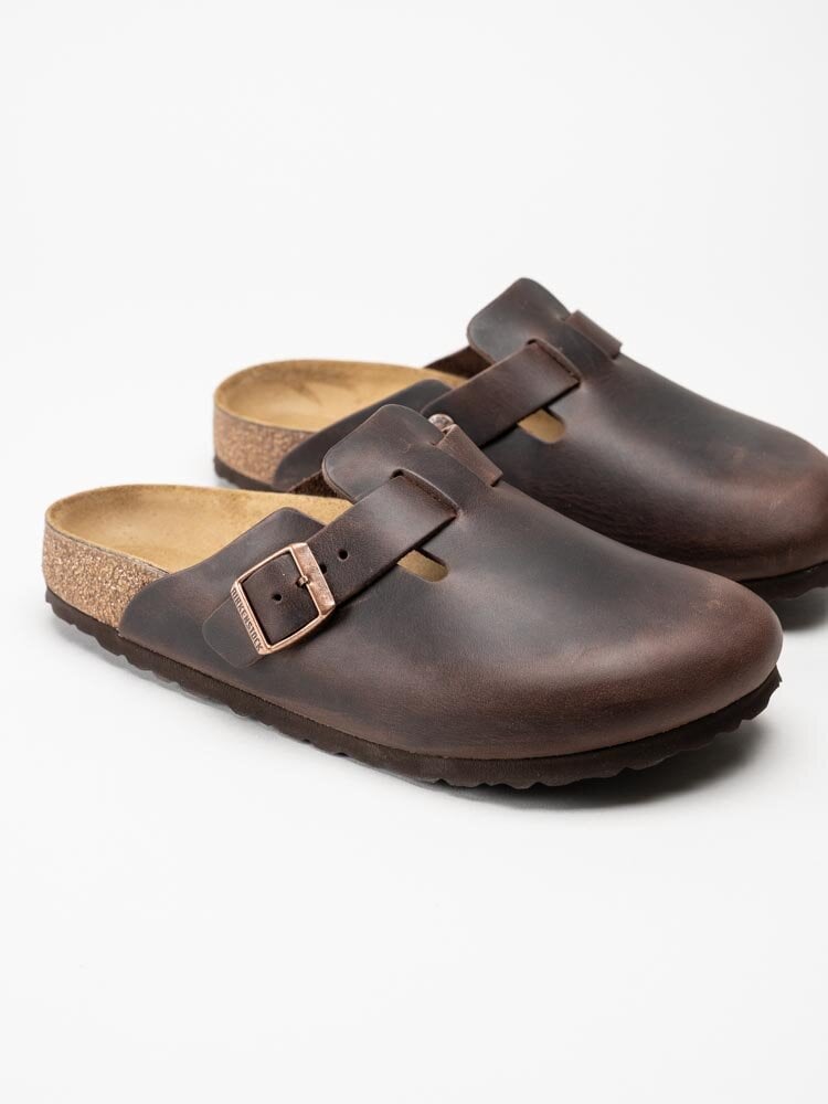 Birkenstock - Boston Boston narrow - Mörkbruna slip-in sandaler