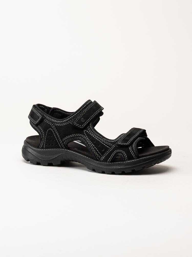 Ecco - Onroads W Sandal - Svarta sportiga sandaler i nubuck