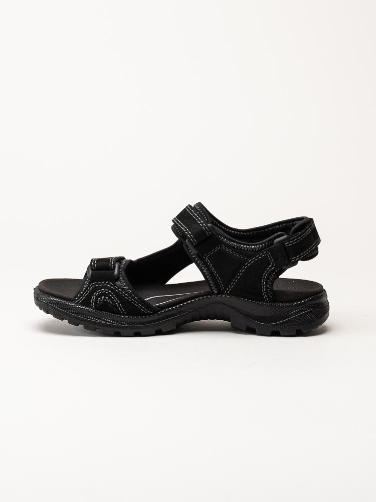 Ecco - Onroads W Sandal - Svarta sportiga sandaler i nubuck