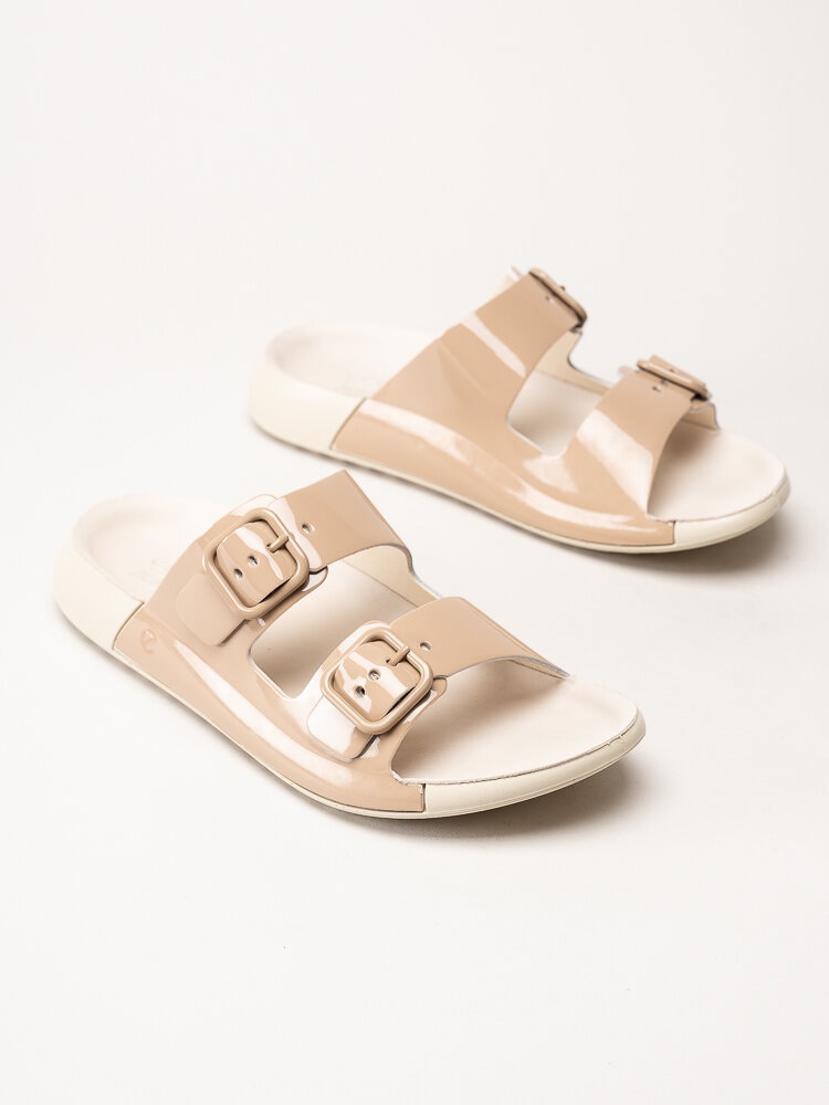 Ecco - Cozmo W Sandal Buckle - Vita slip in sandaler i lackskinn