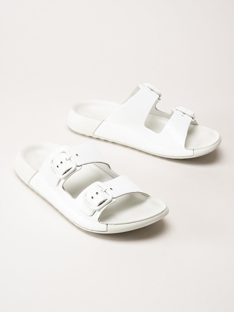 Ecco - Cozmo W Sandal Buckle - Vita slip in sandaler i lackskinn