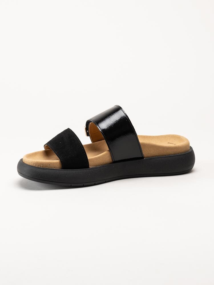 Gabor - Svarta slip in sandaler i mocka och lack