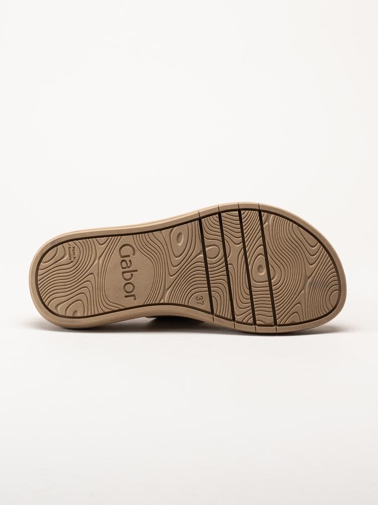 Gabor - Beige slip in sandaler i mocka och lack