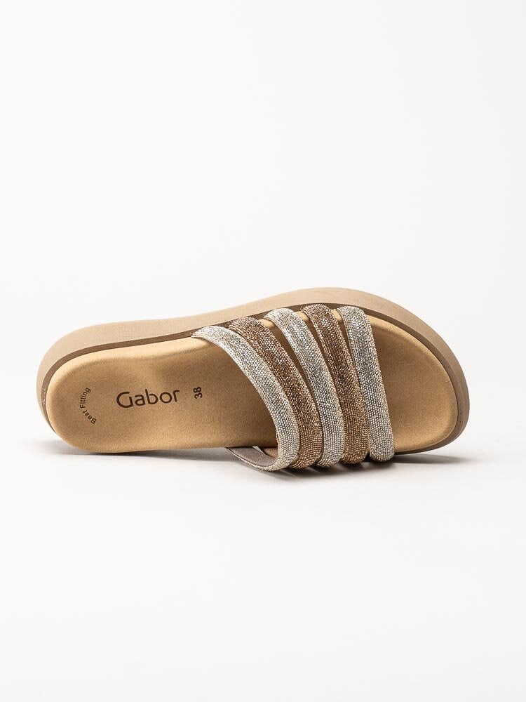 Gabor - Beige glittriga slip in sandaler