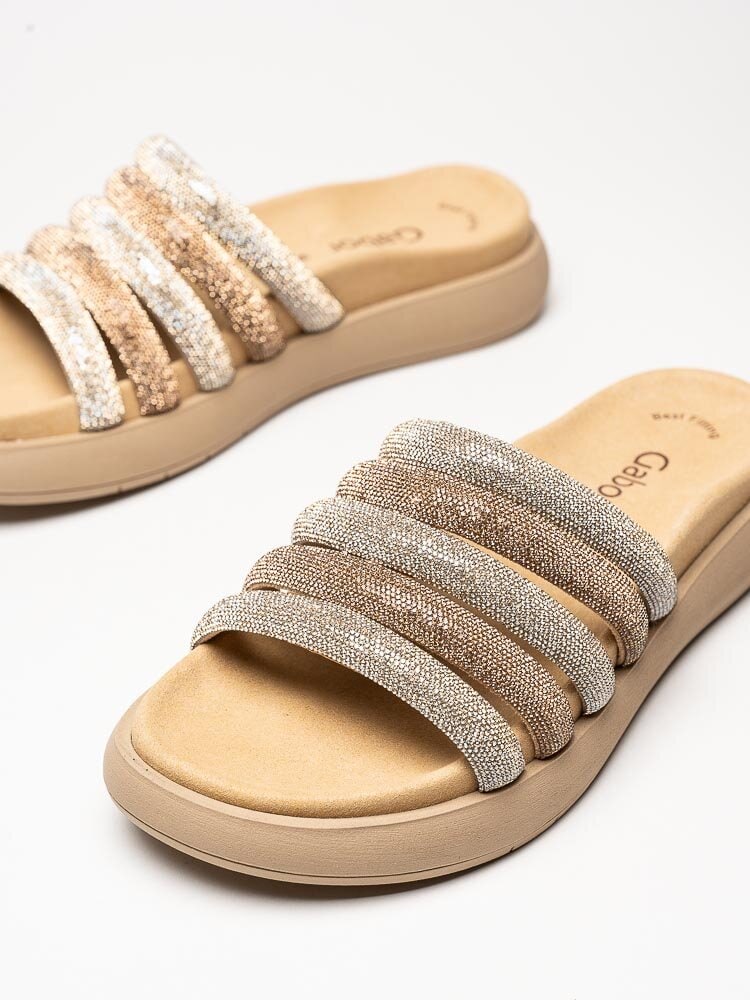 Gabor - Beige glittriga slip in sandaler