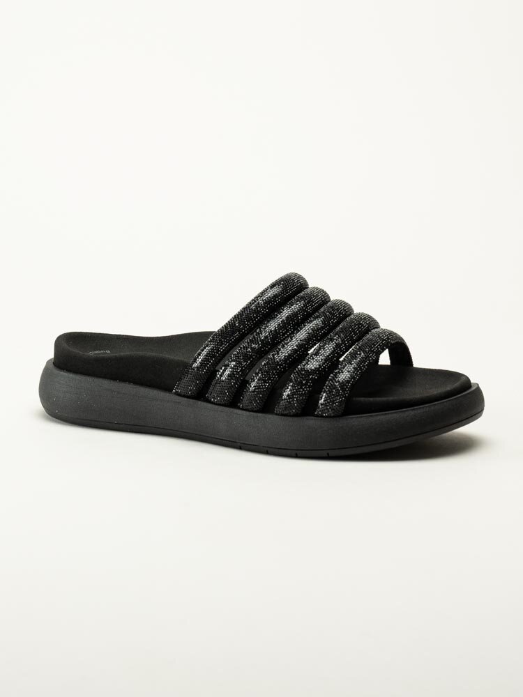 Gabor - Svarta glittriga slip in sandaler