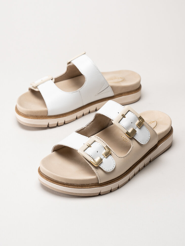 Tamaris Comfort - Vita slip in sandaler i skinn