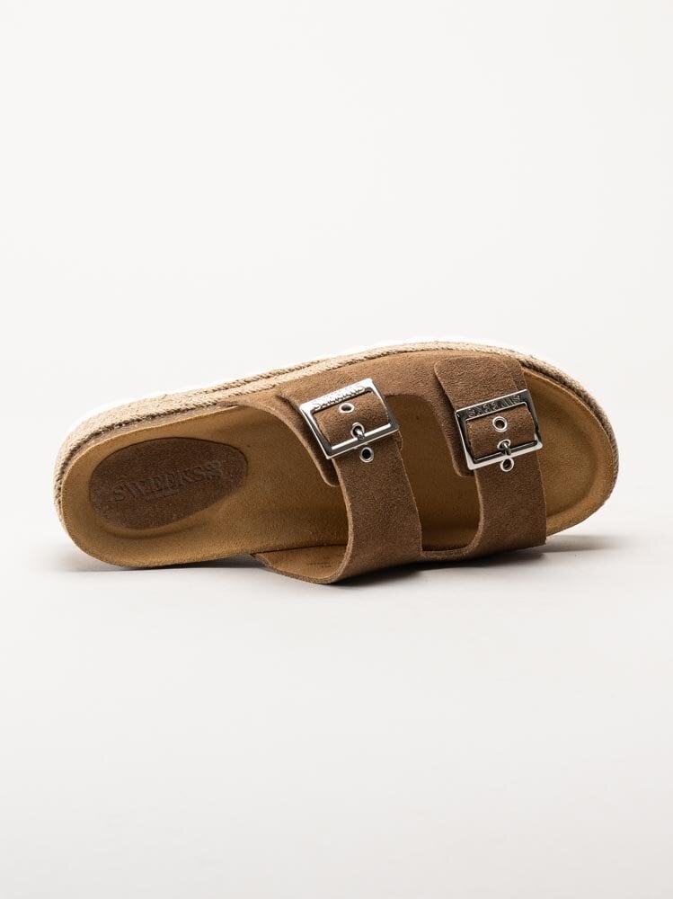 Sweeks - Sonja - Bruna slip in sandaler i mocka