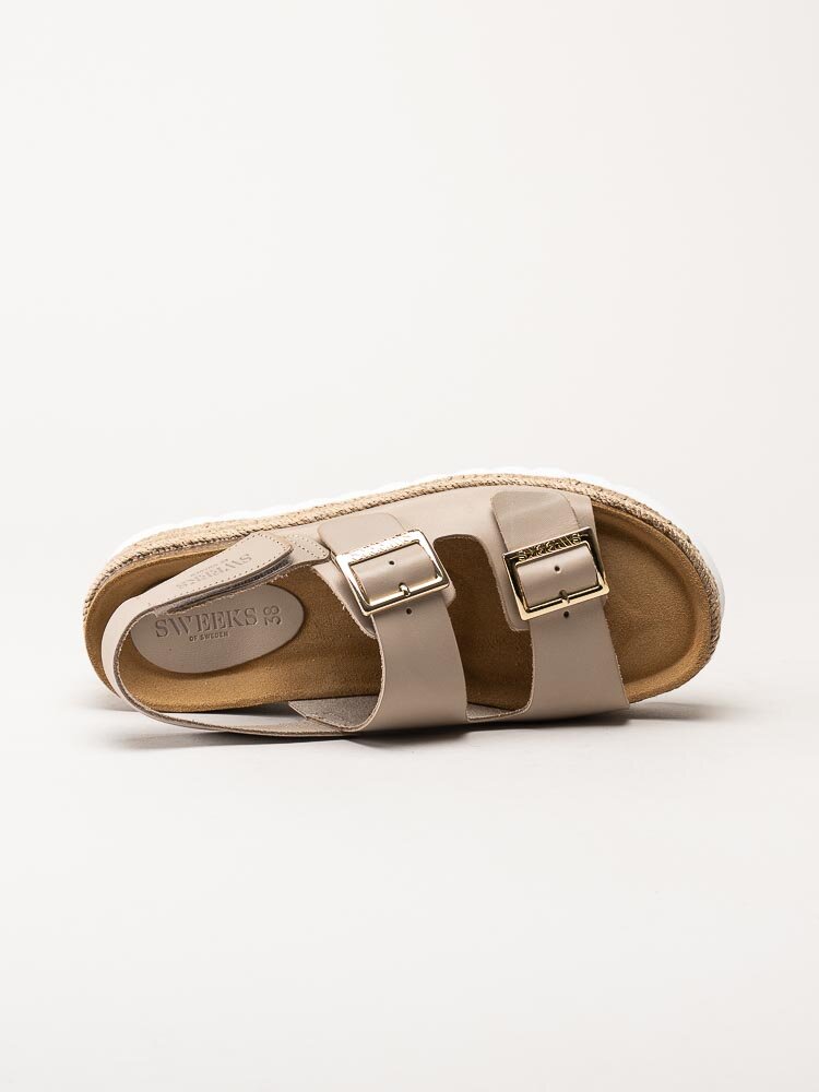 Sweeks - Sonja - Beige sandaler i skinn