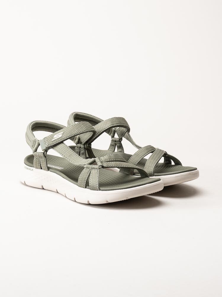 Skechers - Go Walk Flex Sandal - Olivgröna sportiga sandaler