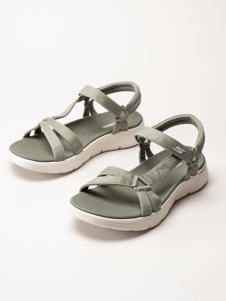 Skechers - Go Walk Flex Sandal - Olivgröna sportiga sandaler