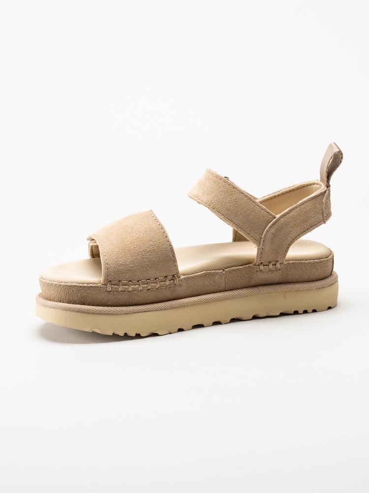 UGG - W Goldenstar - Beige platåsandaler i mocka