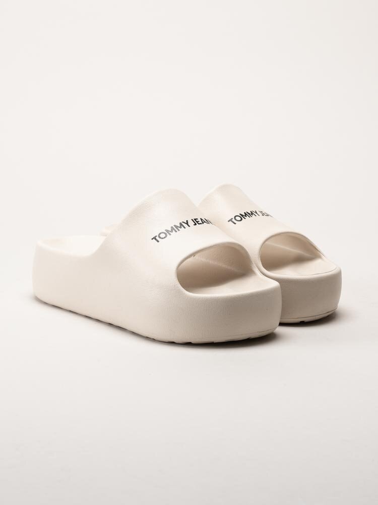 Tommy Hilfiger - TJW Flatform Slide - Beige slip in sandaler med platå