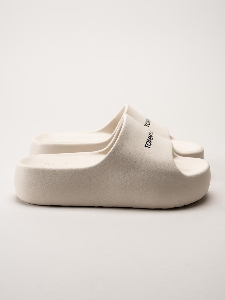 Tommy Hilfiger - TJW Flatform Slide - Beige slip in sandaler med platå