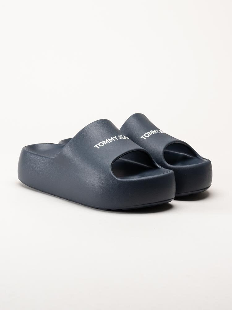 Tommy Hilfiger - TJW Flatform Slide - Mörkblå slip in sandaler med platå
