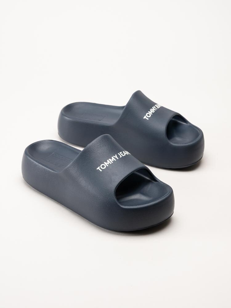 Tommy Hilfiger - TJW Flatform Slide - Mörkblå slip in sandaler med platå