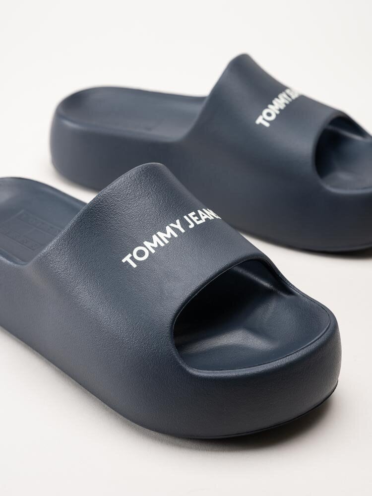 Tommy Hilfiger - TJW Flatform Slide - Mörkblå slip in sandaler med platå