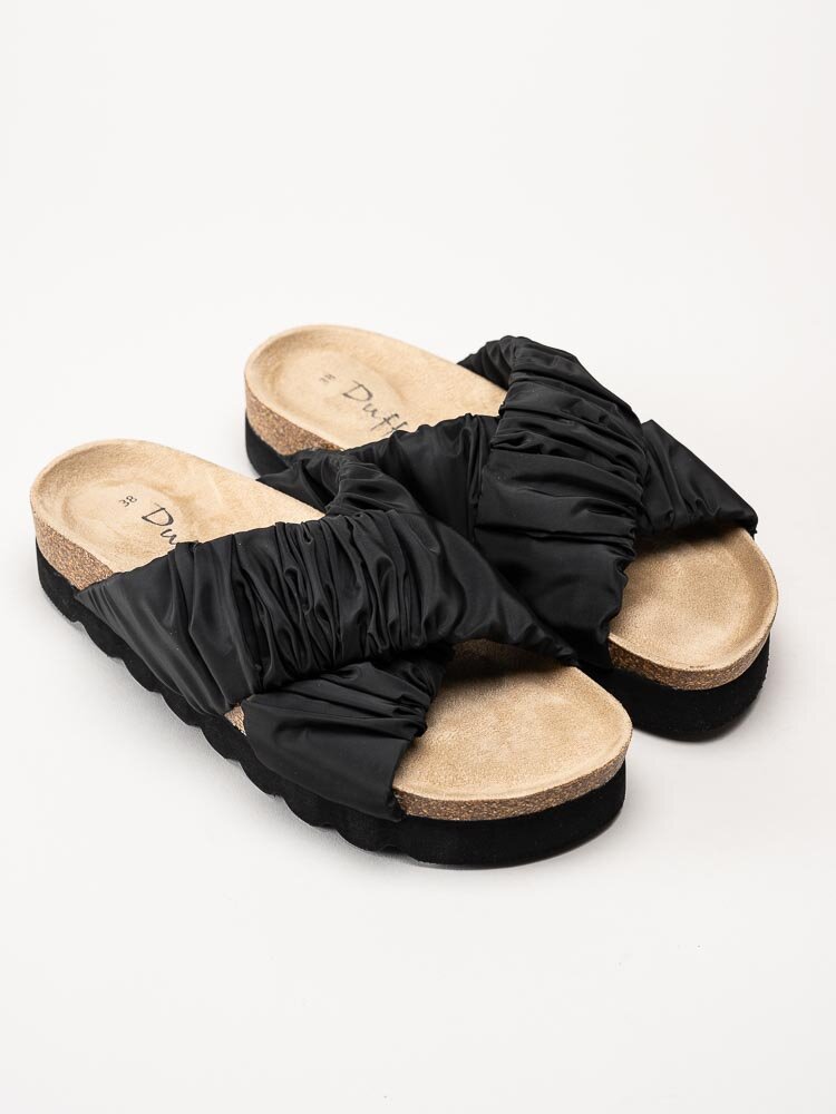Duffy - Svarta slip in sandaler i textil