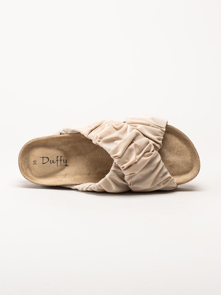 Duffy - Beige slip in sandaler i textil