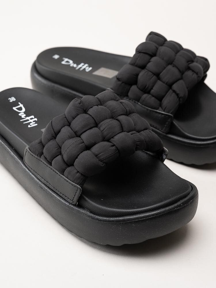 Duffy - Svarta slip in sandaler med platå